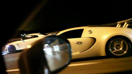 Bugatti Veyron vs Nissan GT-R  Street Racing