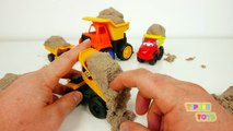 Toy Dump Trucks with Surprise Toys and Kinetic Sand