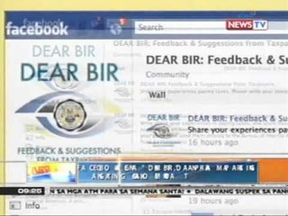 News to Go - Taxpayers post complaints, comments at "Dear BIR" Facebook page 4/15/11