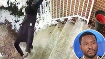 Meek Mill Slips Hard on Ice and Lands in Snow