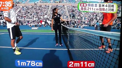 快調 錦織圭選手ベスト８進出❗️2m11cmのカロビッチ選手に今会初めてのストレート勝ち & ナダルが負けるという波乱が起きた-J-pHJUmJcL8
