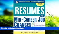 Download Resumes for Mid-Career Job Changes, 3rd edition (McGraw-Hill Professional Resumes) Books