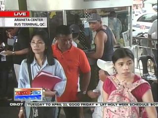 News to Go - Transport terminals filled with travellers on Holy Wednesday 4/20/11