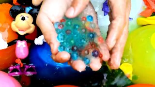 Disney - Frozen Anna and Elsa, minnie and Mickey mouse Wet Balloon popping Show Learning Colors