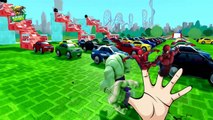 HULK SMASH Colors CARS Party With Spider Man | Funny Hulk Finger Family   Nursery Rhyme Songs