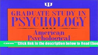 Read Graduate Study in Psychology Popular Book