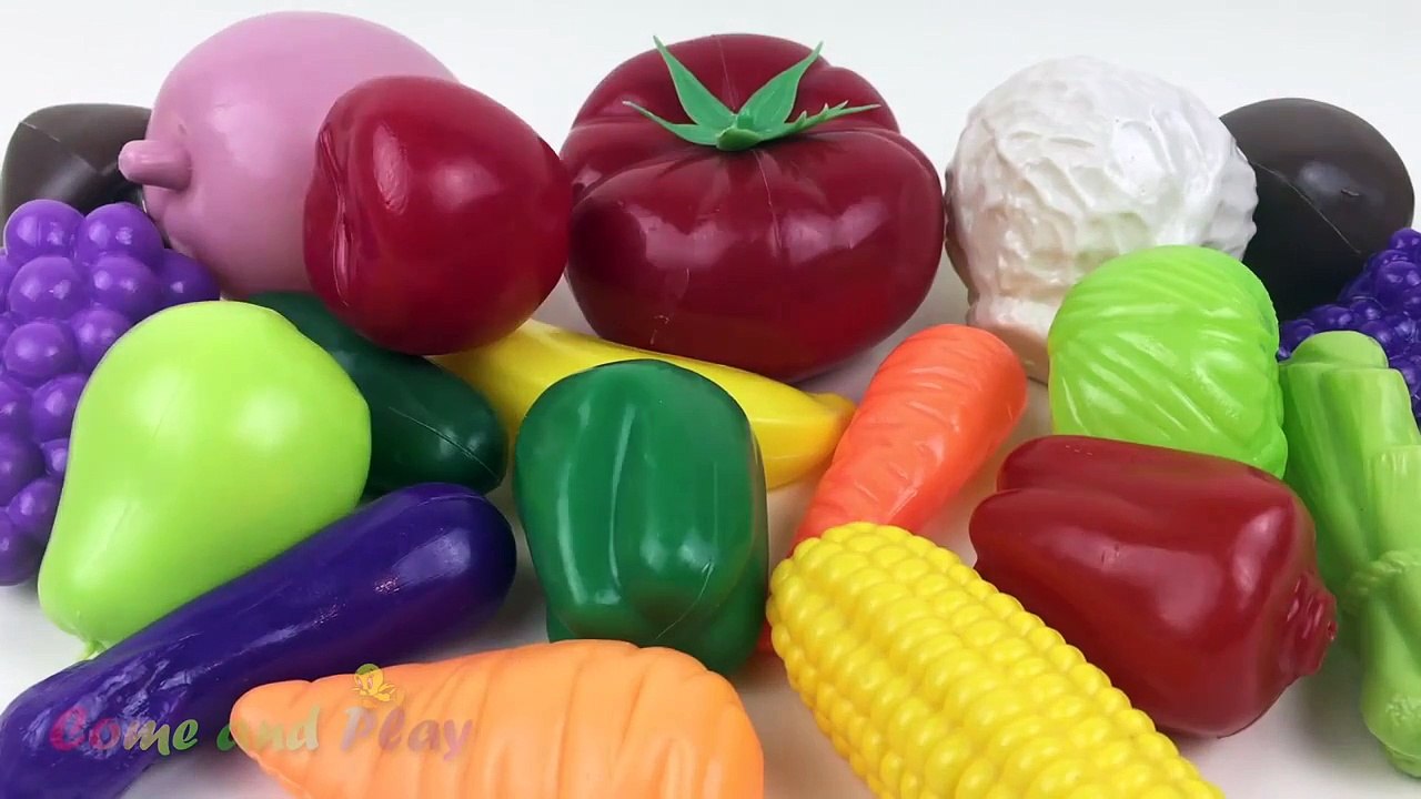 Learn Names of Fruits and Vegetables with Toy, Learn Colours Fun Education for Kids