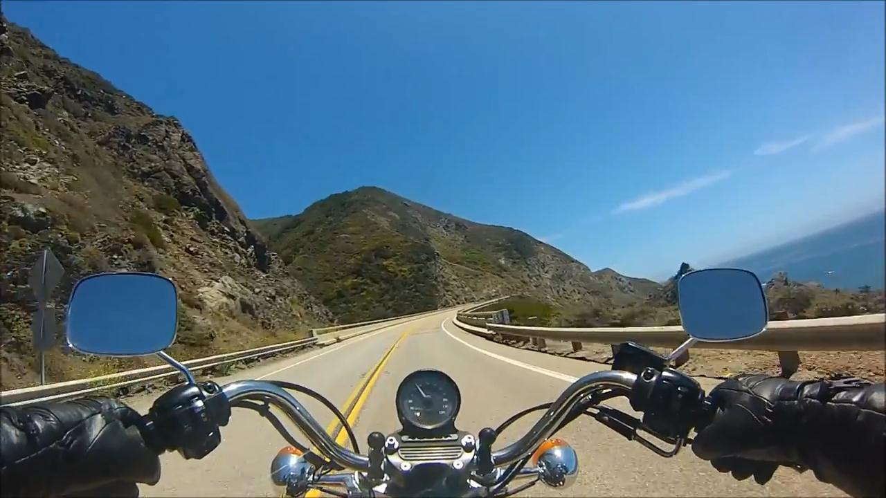 Harley Ride - San Simeon Area - California Pacific Coast Highway 1 - Gopro Video