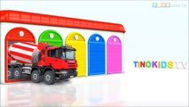 Learn Colors with Cement Trucks for Kids & Color Garage - Videos for Children