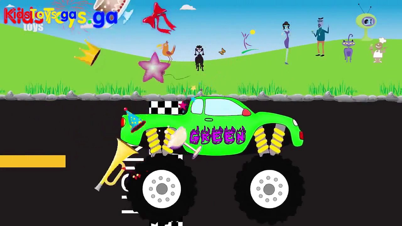 Sora Kids - Learn Colours with Trucks - Monster Truck Video for Kids - Monster Trucks for
