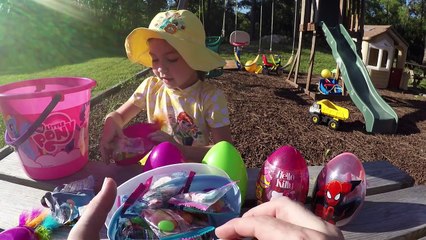 EASTER EGGS SURPRISE EGG HUNT SpiderMan Frozen Gummy Worms Sour Candy Toy Surprises