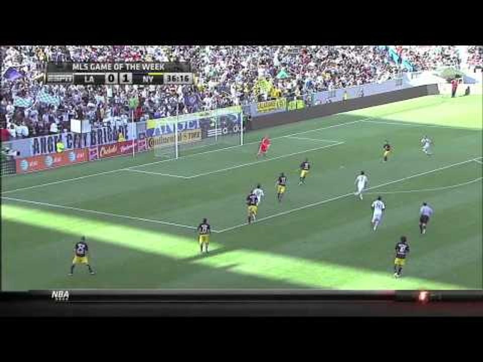 Rookie Ryan Meara commands his box against the LA Galaxy