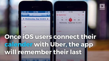 Uber suggests destinations via iOS calendar