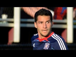 GOAL: Unmarked Duka puts home the cross on the far post