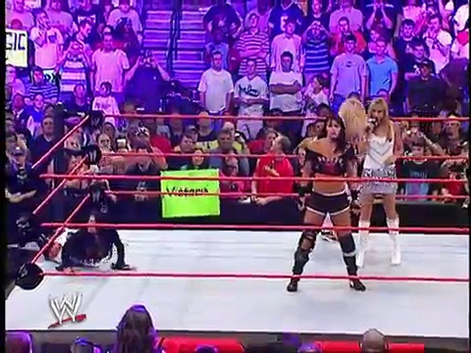 WWE 3AD5ES Match Torrie Wilson, Candice Michelle and Victoria vs Trish Stratus and Ashley