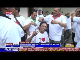 Para Pendukung Soekarwo-Gus Ipul Gundul Massal