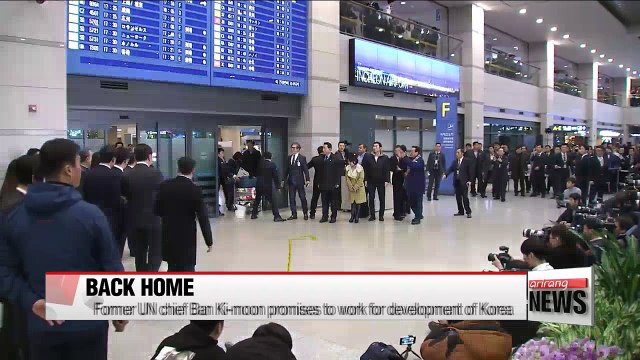 Former UN chief Ban receives warm welcome home in Korea