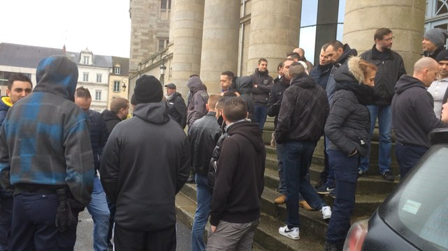 Manifestation d'agents pénitentiaires en soutien à un collègue en garde à vue