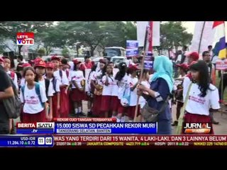 15 Ribu Siswa SD Cuci Tangan Bareng Pecahkan Muri