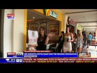 Polisi dan Tim Gegana Kawal Ratusan Wanita Cantik Dunia