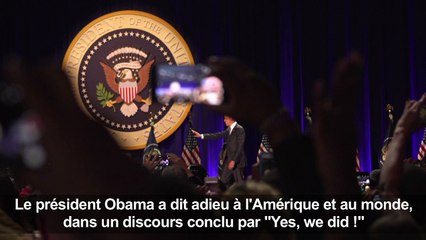 "Yes we did": le discours d'adieu du président Obama