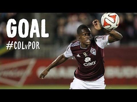 GOAL: Deshorn Brown tucks ball past Ricketts