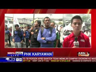 Karyawan Outsourcing PT Jamsostek Berdemo di Depan Kantornya