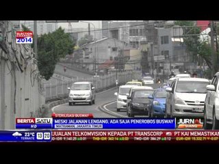 Sudah Lengang, Masih Ada Melanggar Busway