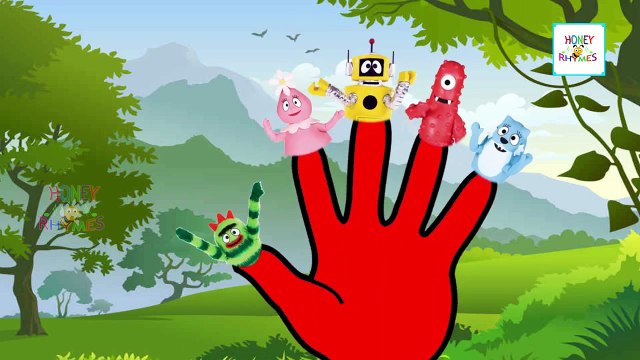 Finger Family Apple Cartoon YO GABBA GABBA Finger Collection | Finger Family Songs