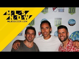 Steve Nash, Geoff Cameron, Alessandro Del Piero, & Luol Deng hit the field at 2015 "Showdown"