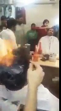 Pakistani Barber Uses Fire To Give Smoking Hot Haircuts Goes VIRAL