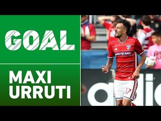 GOAL: Maxi Urruti chips his volley over Evan Bush