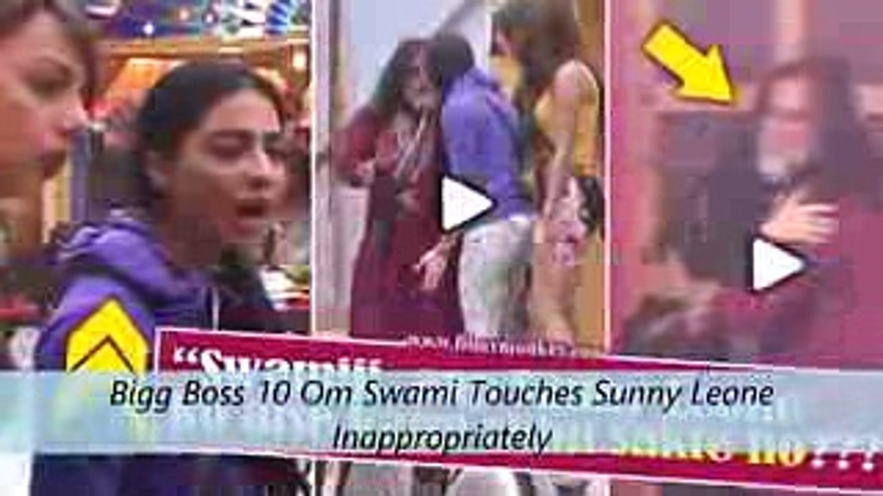 Bigg Boss 10-12th January 2017-SHAME  Swami Om Touches Sunny Leone Inappropriately