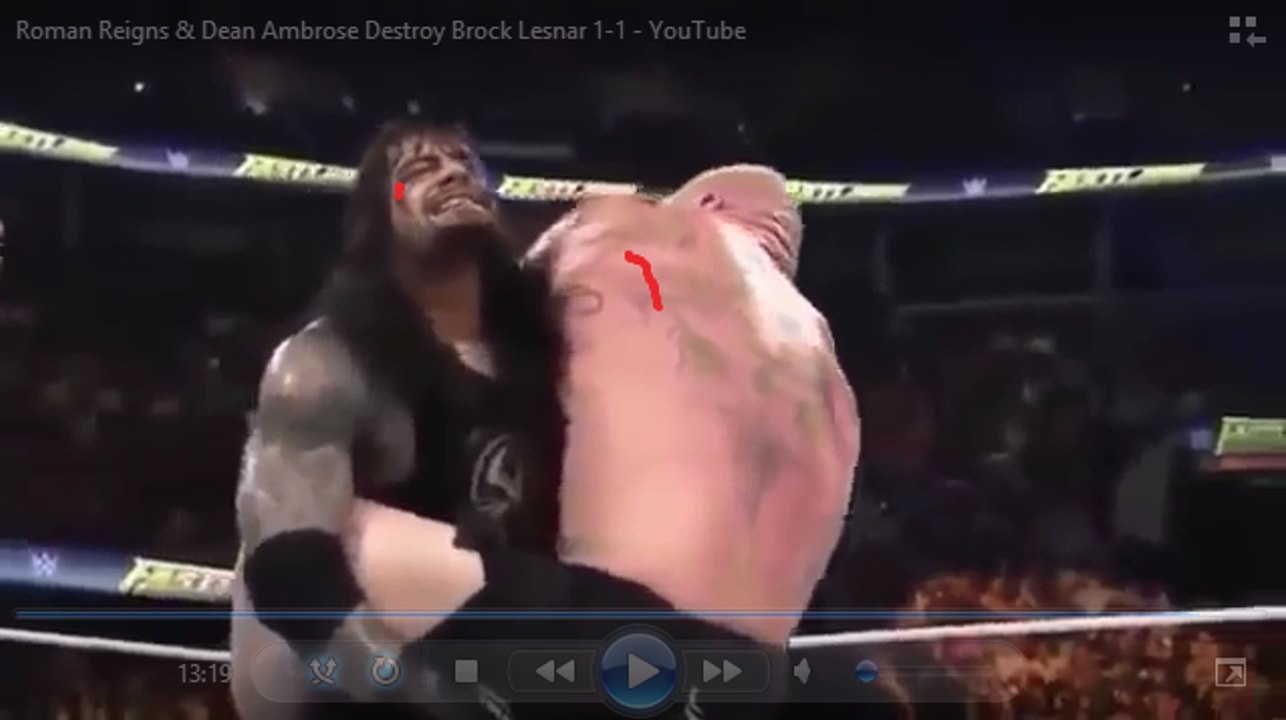 Roman Reigns & Dean Ambrose Destroy Brock Lesnar 1-1