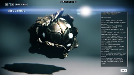MESO C2 RELIC Drop locations Warframe