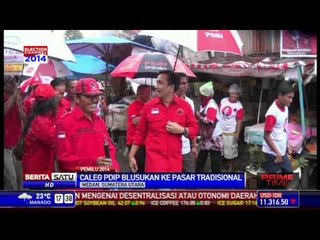 Caleg PDI Perjuangan Blusukan ke Pasar Tradisional Medan
