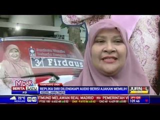 Caleg PAN di Kediri Kampanye dengan Replika Diri