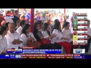 Megawati Diapit Puan Maharani dan Jokowi di TPS 35