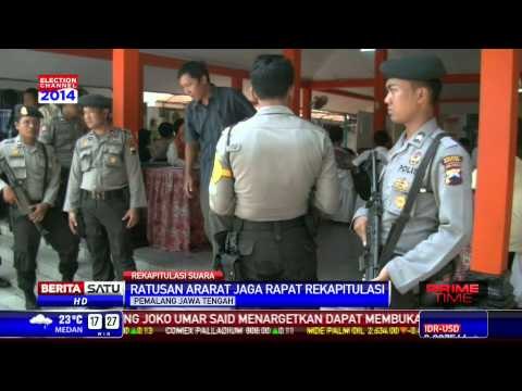 Polisi Bersenjata Lengkap Jaga Rekapitulasi di Pemalang