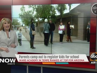 Parents camp out for hours to register kids for Ward Traditional Academy