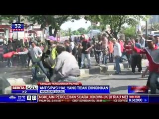 Simulasi Pengamanan Pemilu Digelar di Depan KPU Makassar