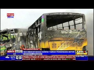 Tewaskan Pemotor di Pantura, Dua Bus Dibakar Massa