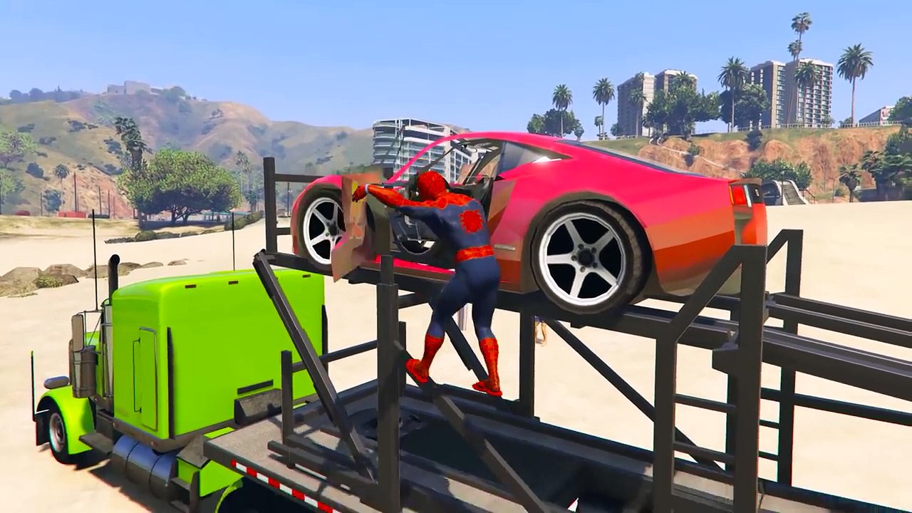 Lightning McQueen Transportation with Spiderman KIDS Cartoon Fun Nursery Rhymes Songs for Children