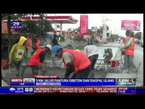 Perbaikan Jalur Pantura Tegal Dikebut