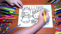 Hello Kitty New Coloring Pages For Kids Colors Coloring colored markers felt pens pencils
