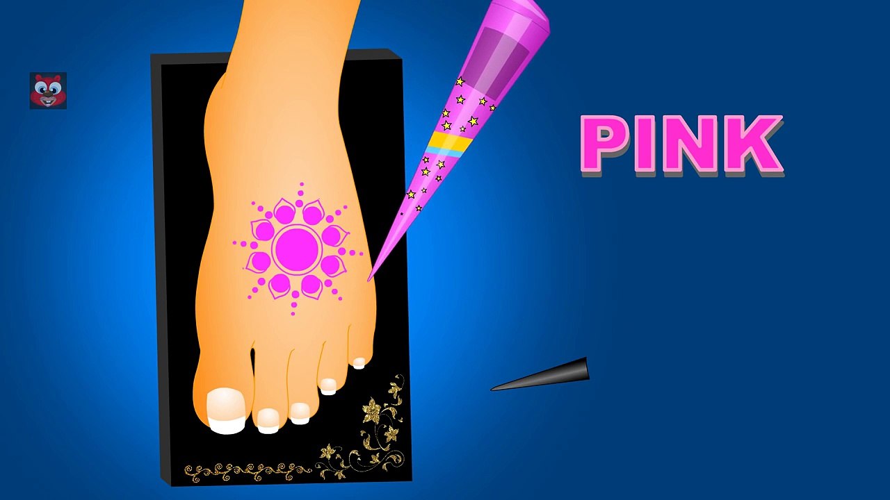 Learn Colors with Surprise Foot Mehndi Art   Colours to Kids Children Toddlers Learning Vi