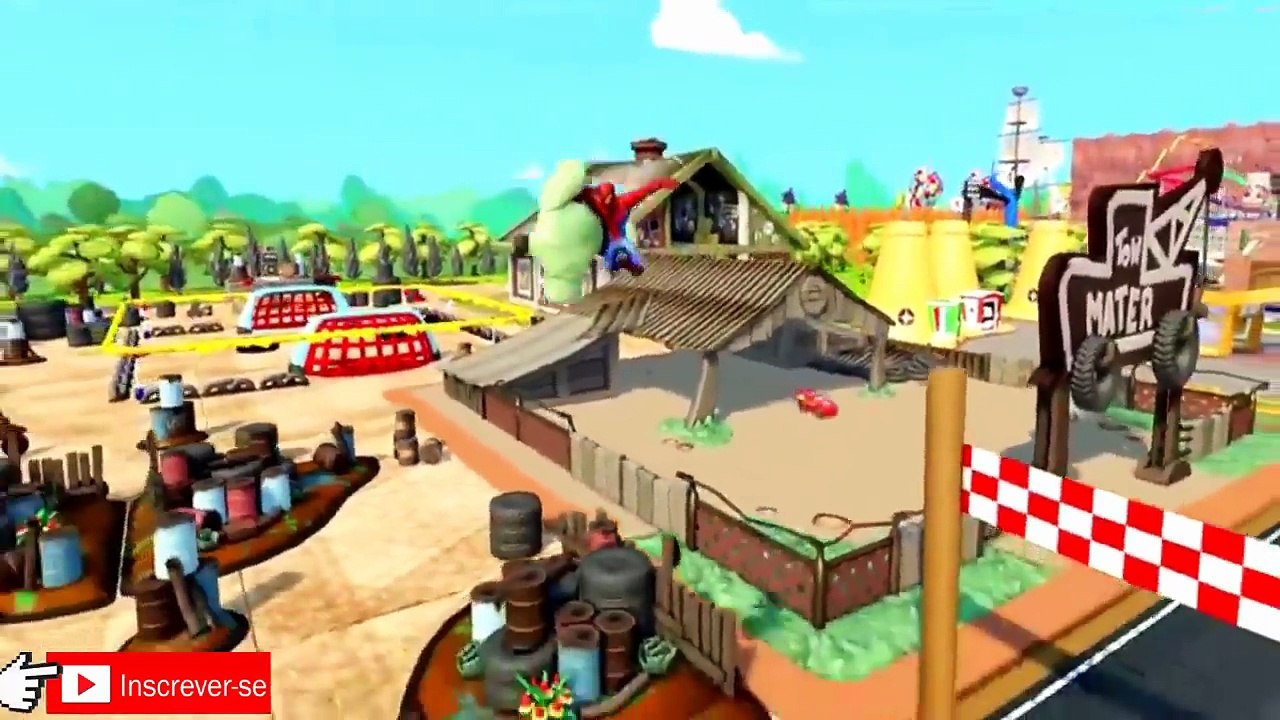 Homem Aranha Desenho Animado Em Portugues vs Homem Aranha vs hulk, Relâmpago McQueen