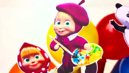 Learn Colors for Kids Body Paint Balloon Pop Show Finger Family Nursery Rhymes Masha and the Bear