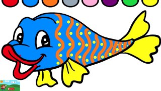 Fish Coloring Page   Learn Colors for Kids
