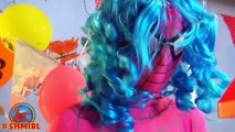 Pink Spidergirl Gets Rainbow Hair - Colored Rainbow Hair Spidergirl - Fun Superhero in Real Life :)